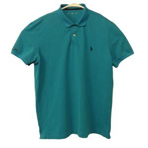 LRX Ralph Lauren performance golf polo shirt mens L Large blue short sleeve pony